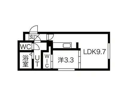 フィオーレ山鼻(1LDK/1階)の間取り写真