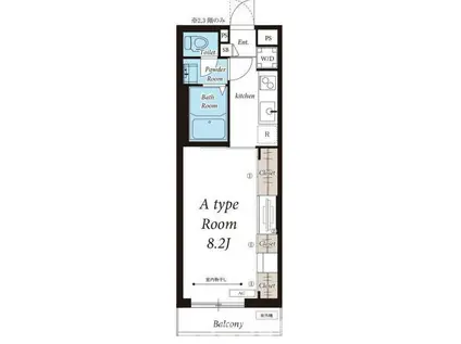 リブリ・リバーサイド南流山(1K/3階)の間取り写真