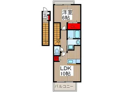 プラシード(1LDK/2階)の間取り写真