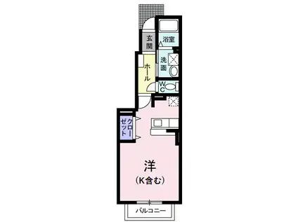 エテルノフィオーレ美文(ワンルーム/1階)の間取り写真