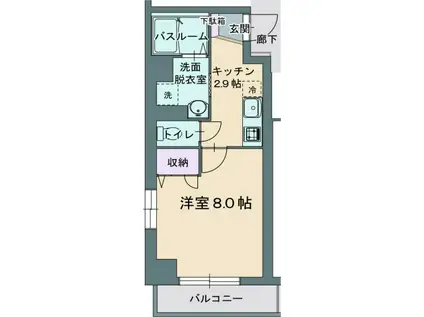 アビターレ平町(1K/6階)の間取り写真