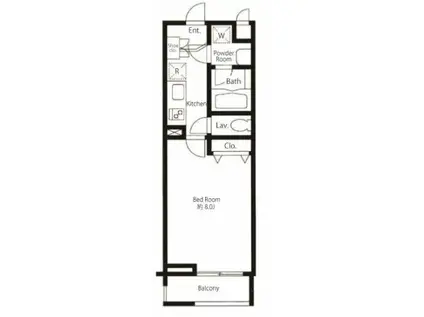 プライムアーバン中目黒(1K/2階)の間取り写真