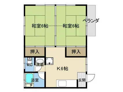 ハニー小針(2K/2階)の間取り写真