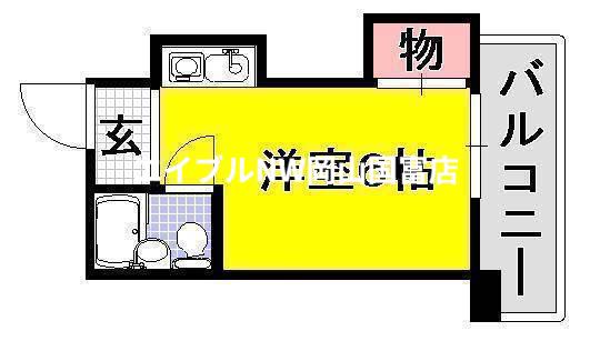 アルフォーレ(ワンルーム/4階)の間取り写真