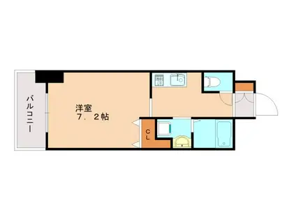 レジデンス神戸グルーブHABORウエスト(1K/2階)の間取り写真