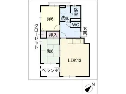 サワーハイツ(2LDK/3階)の間取り写真