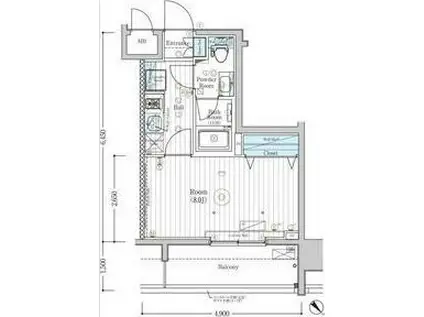 MAXIV大山DUE(1K/2階)の間取り写真