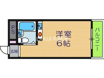 シティハイツ桃谷(ワンルーム/3階)の間取り写真