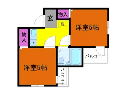 アメニティ新高二番館(2K/2階)の間取り写真