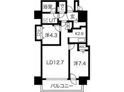 プレミスト札幌ターミナルタワー(2LDK/10階)の間取り写真