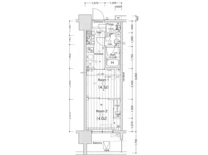 ガーラ・プライム川崎西口(2K/4階)の間取り写真
