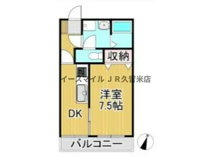 第2コーポ江頭(1DK/1階)の間取り写真
