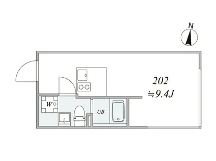 TRIAS144(1DK/2階)の間取り写真