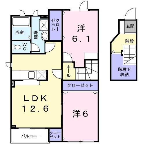 ジュエリーグラン(2LDK/2階)の間取り写真