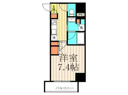 ブラウ門前仲町(1K/8階)の間取り写真