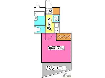 煉瓦館イースト FACE(1K/3階)の間取り写真