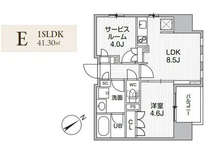 グランエール西日暮里ノース(1SLDK/12階)の間取り写真
