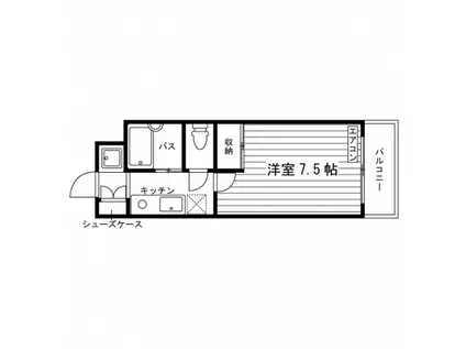 トゥレ・カーサ伊福町(1K/3階)の間取り写真