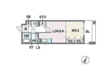 ディー・ウイングタワー(1LDK/6階)の間取り写真