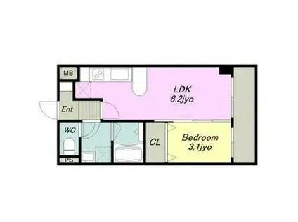 CASA DEL SOL(1LDK/1階)の間取り写真