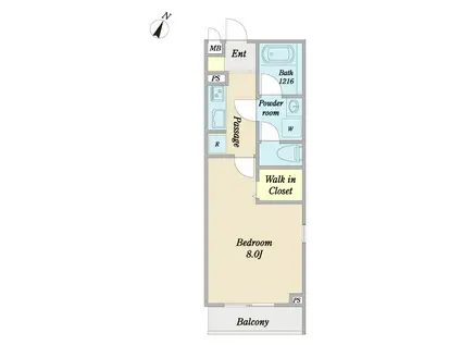 ピラストロ岡崎(1K/2階)の間取り写真