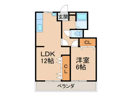 アクティブプラザ築港(1LDK/4階)の間取り写真