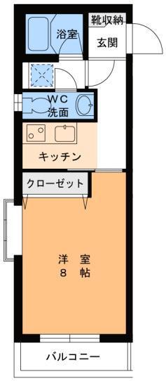 マヌワール道後TACHIBANA(1K/1階)の間取り写真