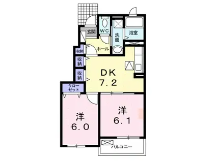 フェアリーズ I(2DK/1階)の間取り写真