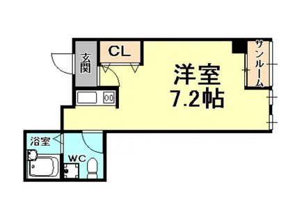 ザ・オーキッドハウス本山(ワンルーム/3階)の間取り写真