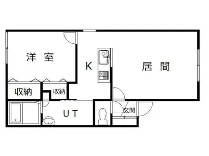 BREEZE(1LDK/1階)の間取り写真