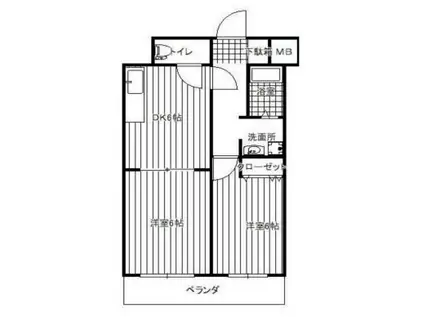 グラン・シャリオ(2DK/4階)の間取り写真