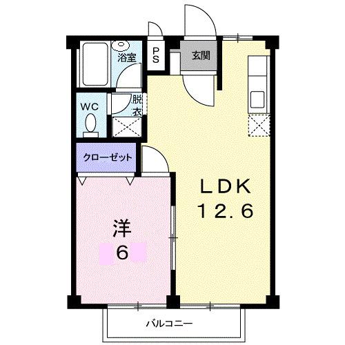シティハイツ中美(1LDK/1階)の間取り写真