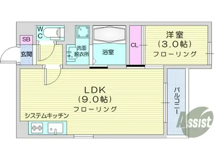 REGALEST SOFIA1(1LDK/1階)の間取り写真