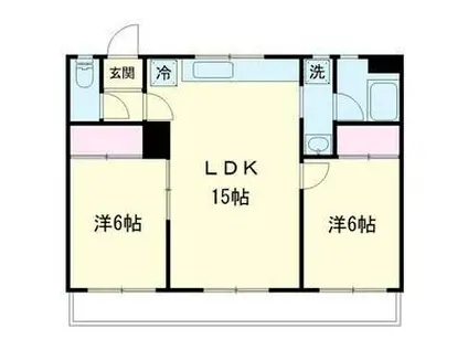 ベルグローブ(2LDK/3階)の間取り写真