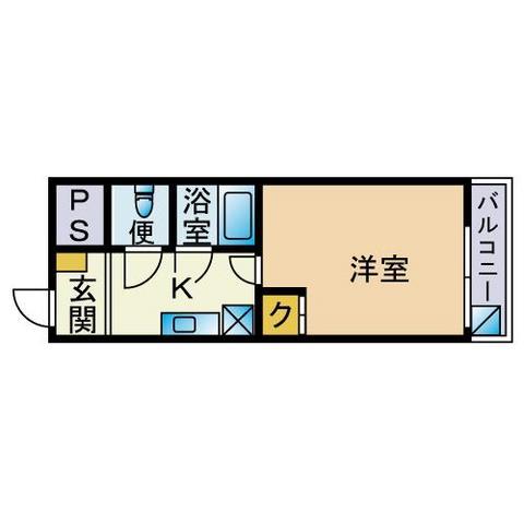 メゾンカルム(1K/3階)の間取り写真