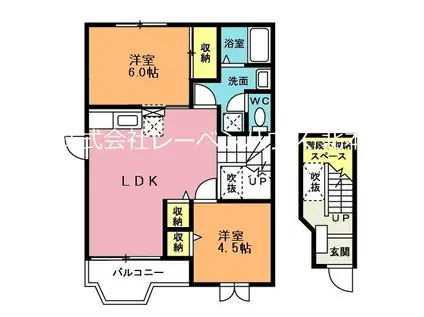 クレストール 伊藤(2LDK/2階)の間取り写真