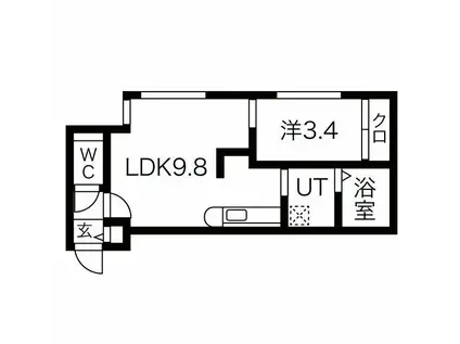 リーサ小樽(1LDK/1階)の間取り写真