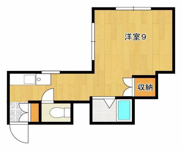 皆川ビル(ワンルーム/4階)の間取り写真