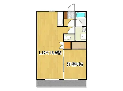 ビラふるさと 4B(1K/4階)の間取り写真