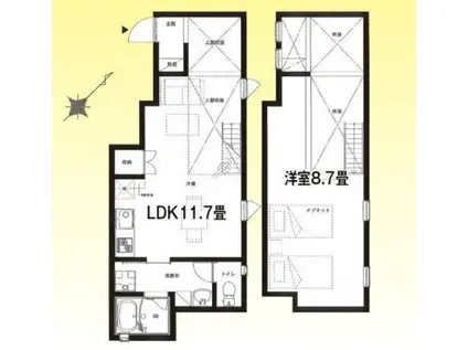 ST.IVES渋谷 内見可 物確はITANJI BB(1LDK/1階)の間取り写真