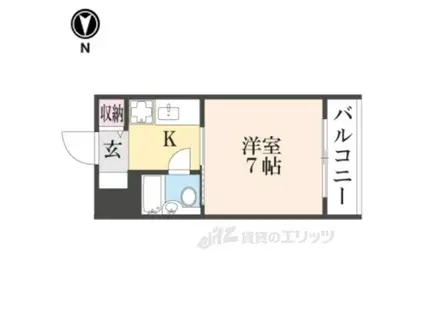 HAL京大桂(1K/3階)の間取り写真