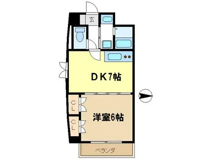 パークタウンI(1DK/9階)の間取り写真