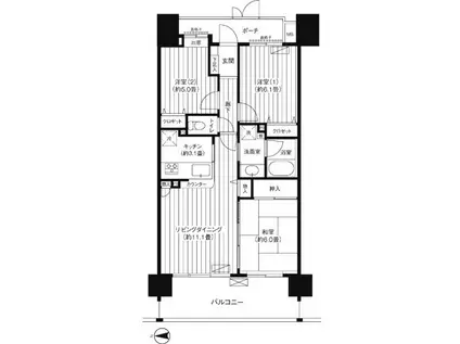 コスモガーデンス所沢(3LDK/5階)の間取り写真