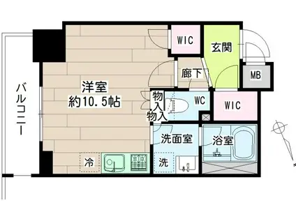 シェフルール鶴見ステーションワン(ワンルーム/2階)の間取り写真