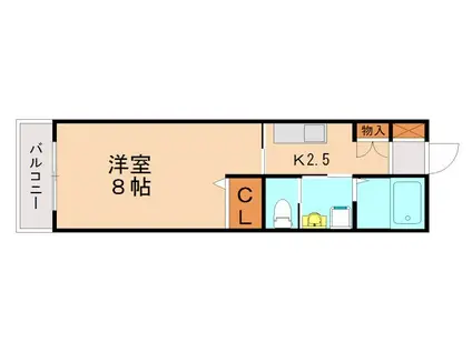 メゾンド千早(1K/2階)の間取り写真