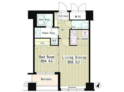 WAT`S 白金(1LDK/7階)の間取り写真