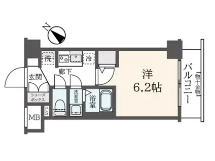 エステムコート新横浜グランデ(1K/1階)の間取り写真