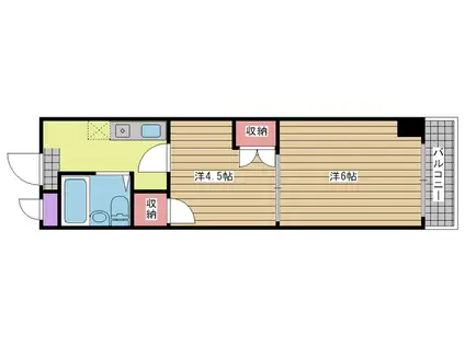 キャッスルコート2(2K/2階)の間取り写真