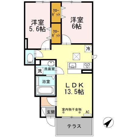 メゾンSAKURA(2LDK/1階)の間取り写真