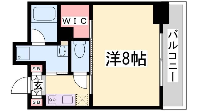 レジディア神戸元町(1K/4階)の間取り写真